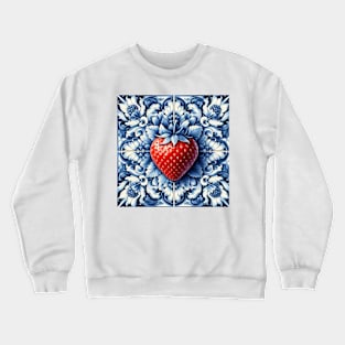 Delft Tile With Strawberry No.5 Crewneck Sweatshirt